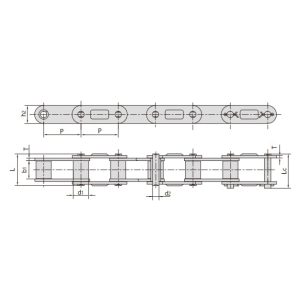 Oceľový poľnohospodársky reťaz typu CA série ANSI