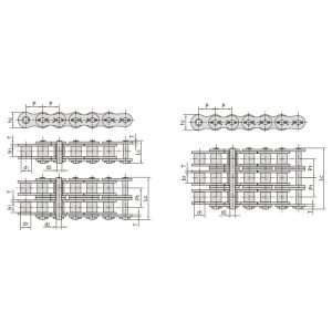 Presný valčekový reťaz s krátkym rozstupom a sériovým čapom