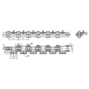 dopravný reťazový dopravník na umývanie fliaš