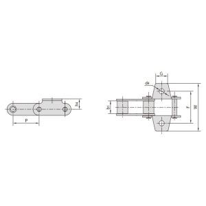 Oceľový poľnohospodársky reťaz typu C a typu CA