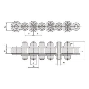 dopravné reťaze s veľkými valcami