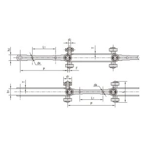 dvojitý kĺbový dopravný reťaz