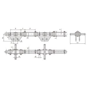 dvojitý kĺbový dopravný reťaz