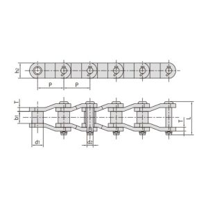ťažký prevodový reťaz s ohýbanými článkami