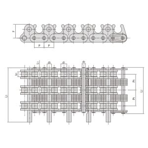 váľkový reťaz pre textilné stroje