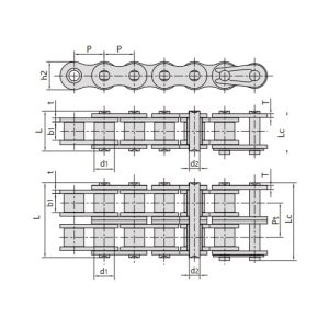 samomazný valčekový reťaz s krátkym rozstupom