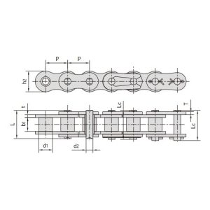 reťaz s krátkym rozstupom, poniklovaná, odolná proti korózii