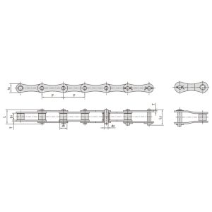 Oceľový poľnohospodársky reťaz typu S